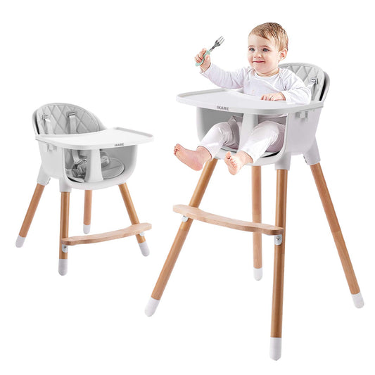 IKARE 3-in-1 Wooden Baby High Chair | Grows with Your Child