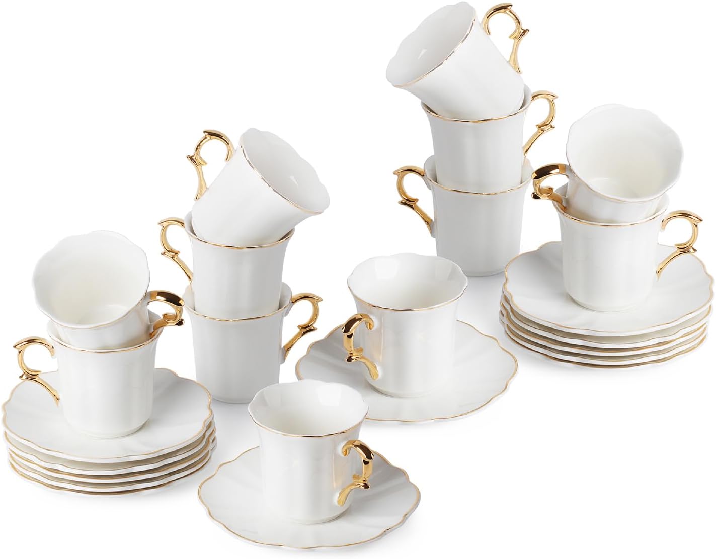 Brew To A Tea Gold Rim Demitasse Cups Set