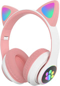 Wireless Cat Ear Kids Headphones w/ Mic - Pink Fun!