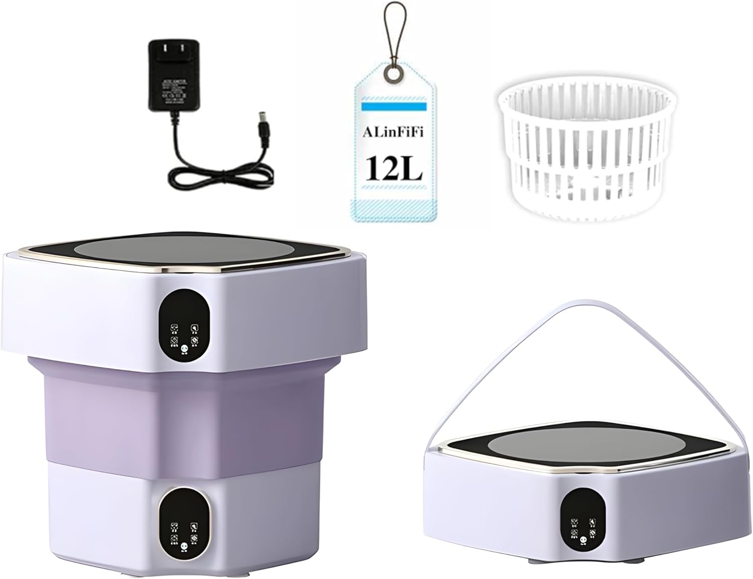 Portable Folding Mini Washing Machine - Deep Clean Anywhere! (Purple)