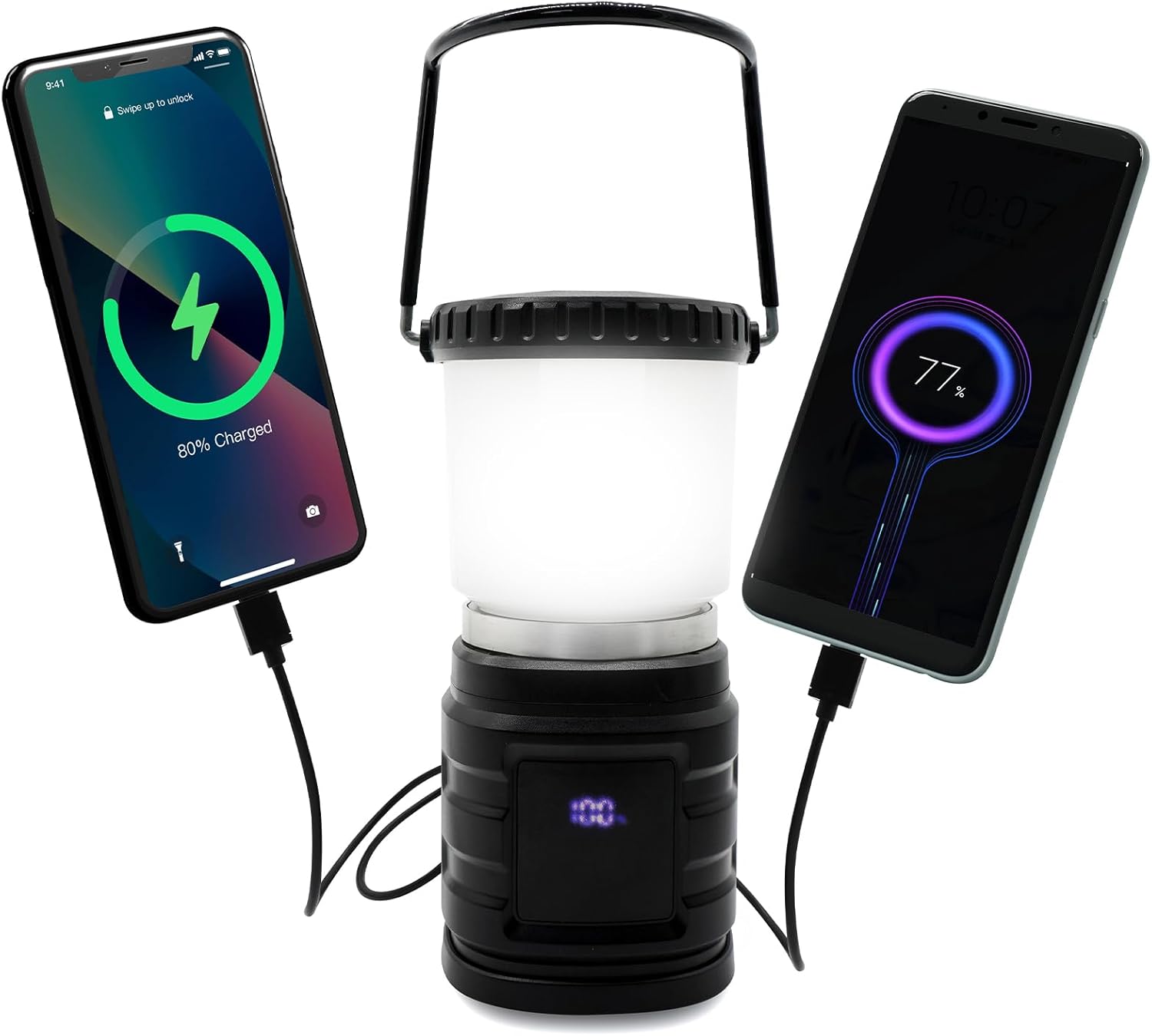 High Brightness Rechargeable Camping Lantern - Solar Power, Emergency Flashlight