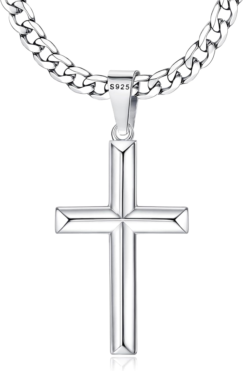 925 Sterling Silver Cross Necklace for Men and Women - Durable Design