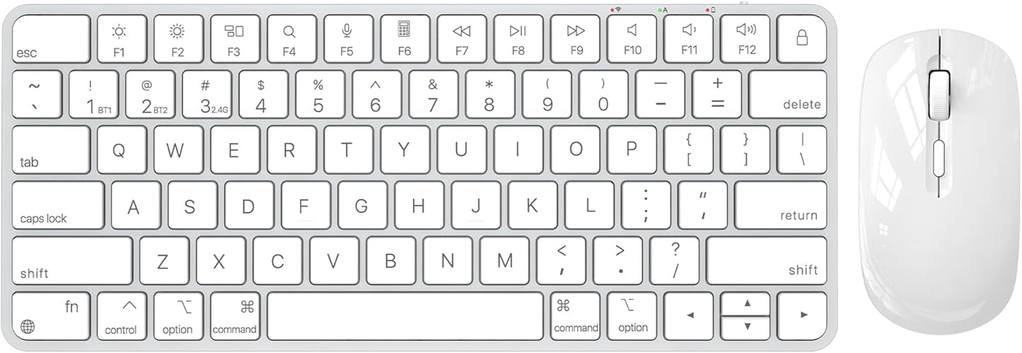 Mac Wireless Keyboard & Mouse Combo: Multi-Device Connection, Rechargeable, ULSOU