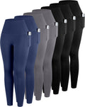 Leggings with Pockets for Women - 7 Pack High Waisted Tummy Control 2