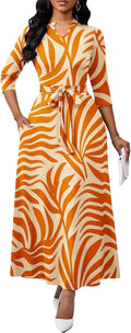 Maxi Dresses for Women Semi Formal Long Dress 3/4 Sleeve (Style 62R2)