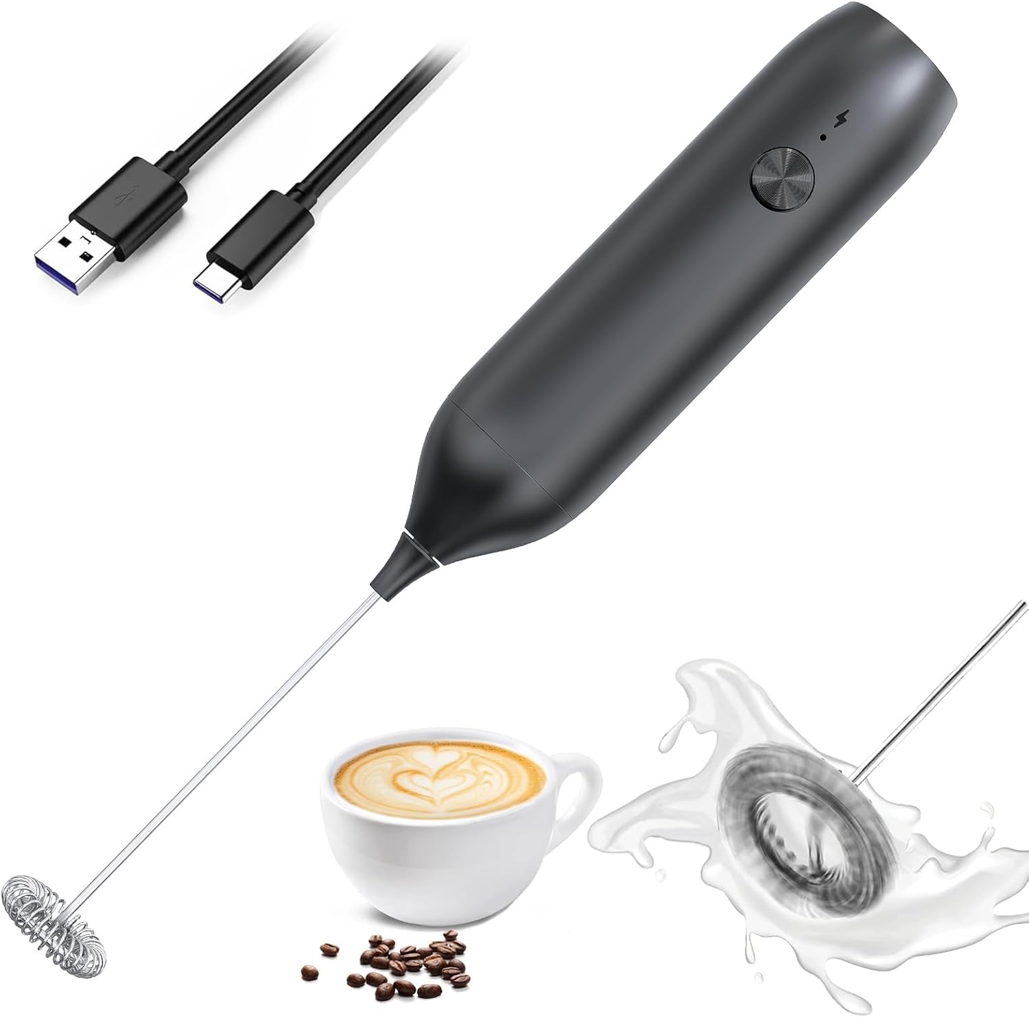 Handheld USB-C Milk Frother - Perfect Foam!