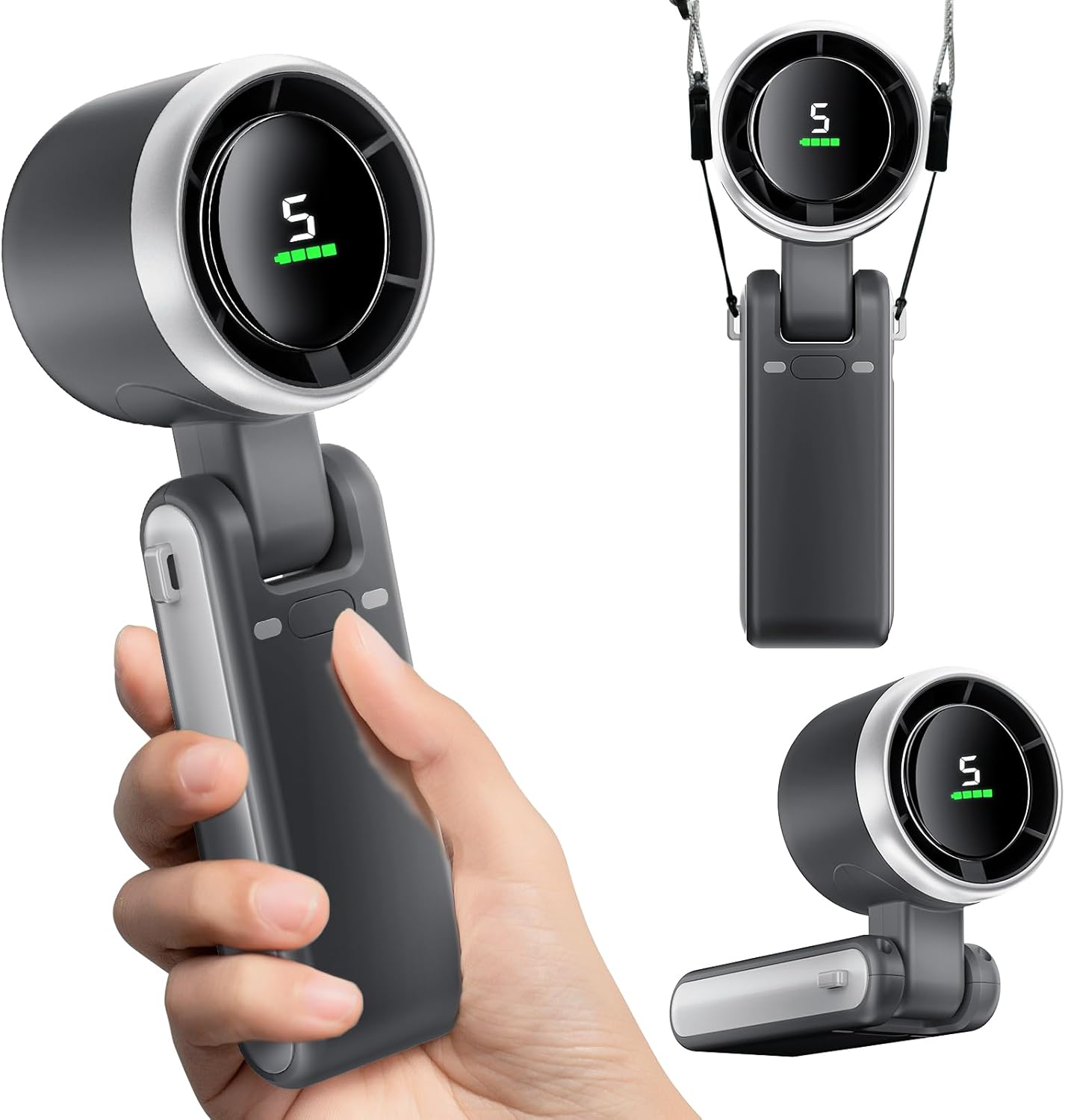 9000mAh Turbo Fan, Portable & Foldable, 5 Speeds