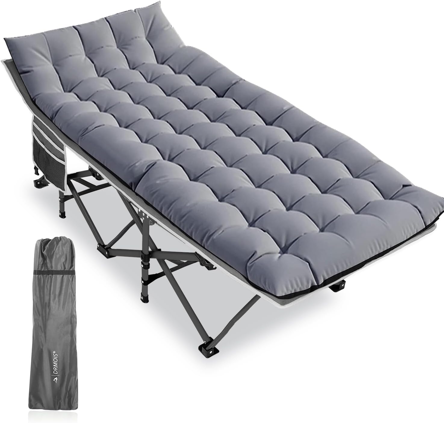 Oversized Portable Camping Cot for Adults with Sleeping Pad