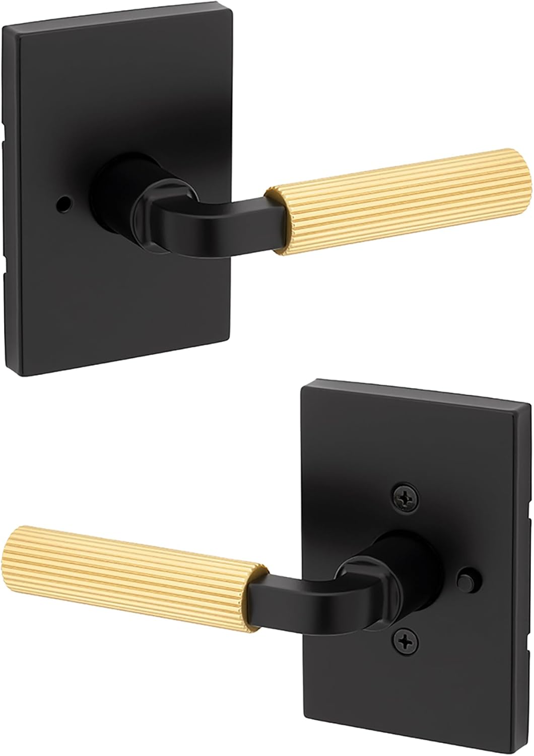 Kwikset Mirada Reeded Interior Privacy Door Handle for Bedrooms