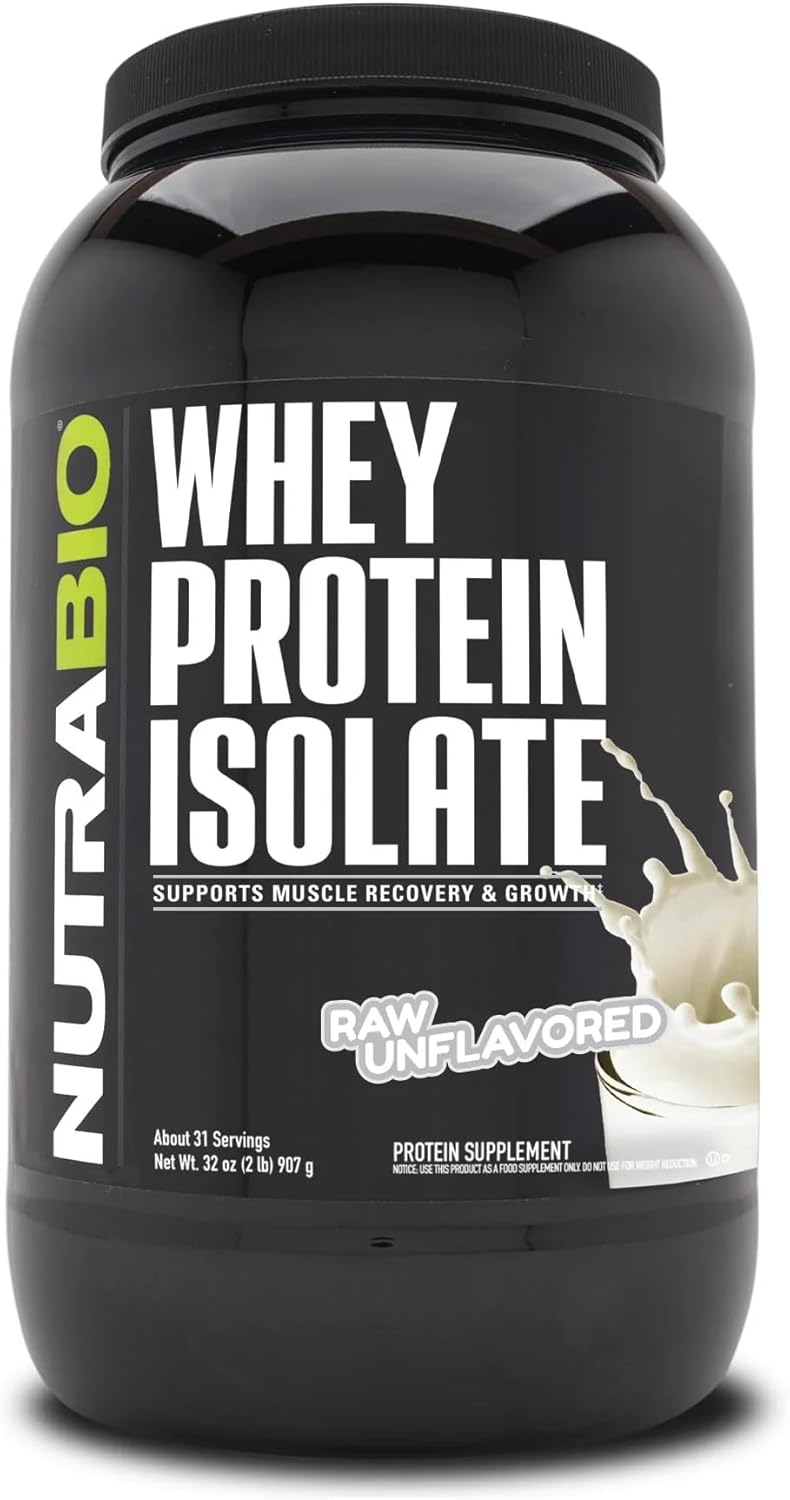 NutraBio 100% Whey Protein Isolate for Muscle Recovery and Growth