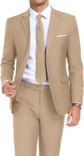 Mens 2 Piece Suit Set Slim Fit 2 Button Dress Suit - Versatile Formal