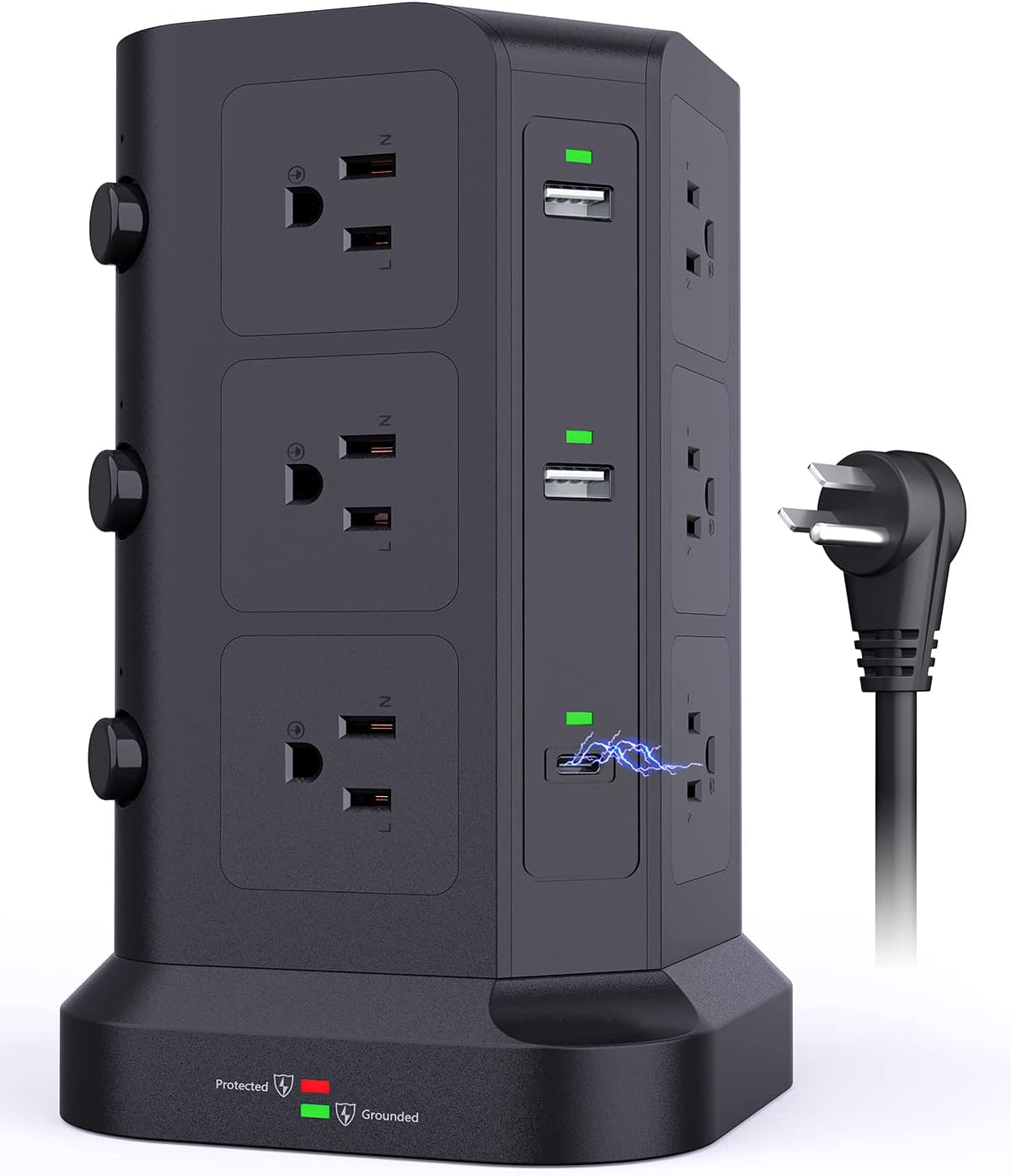 KOOSLA Dual 20W USB-C Power Strip Tower for Fast Charging