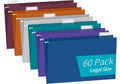 Hanging File Folders Legal Size 60 Pack - Durable, Color-Coded