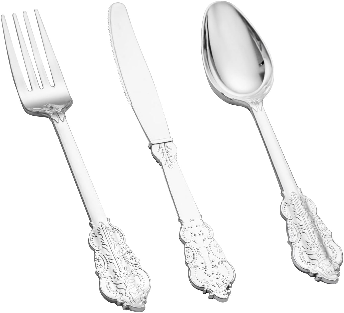 BUCLA 600PCS Heavyweight Disposable Plastic Silverware Set