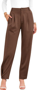 Work Pants Women Elastic High Waist Tapered Dress Trousers - Fall 2025