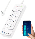 2 Prong Smart Power Strip 12-in-1 Surge Protector - Smart Flat Plug