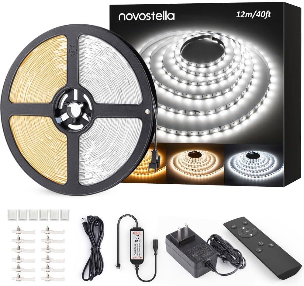 Tunable White LED Strip Light 40ft Dimmable for Home Decor