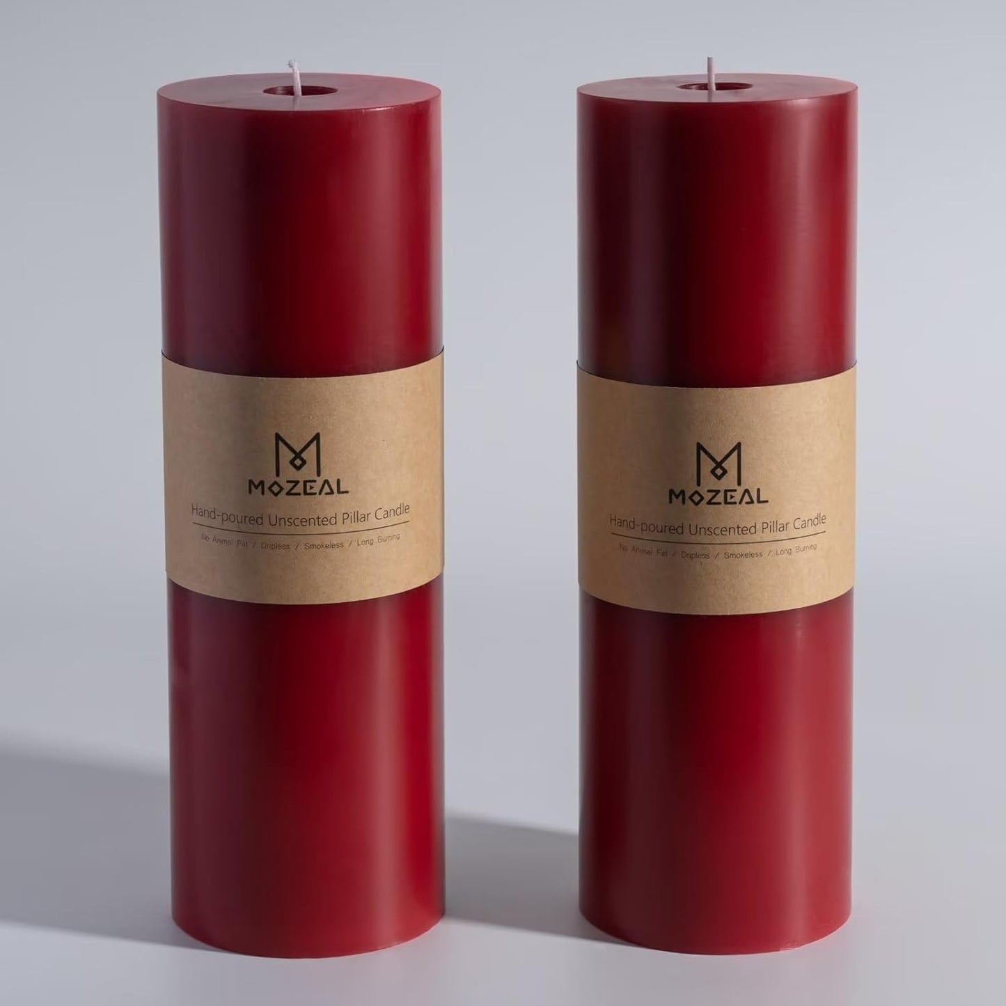 Extra-Large Dark Red Pillar Candles for Weddings and Decor