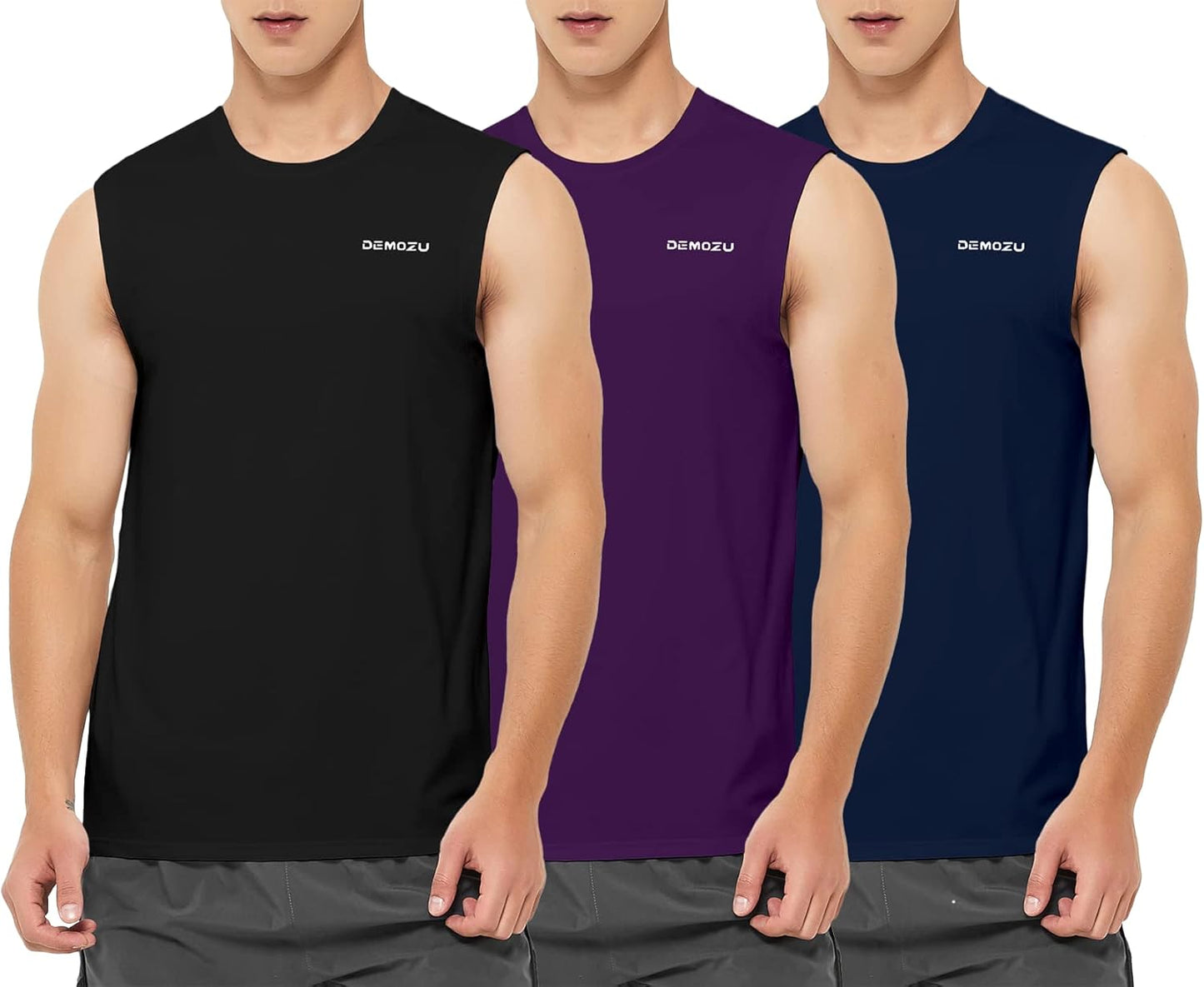 DEMOZU Men's Sleeveless Workout Shirt for Big and Tall Sizes