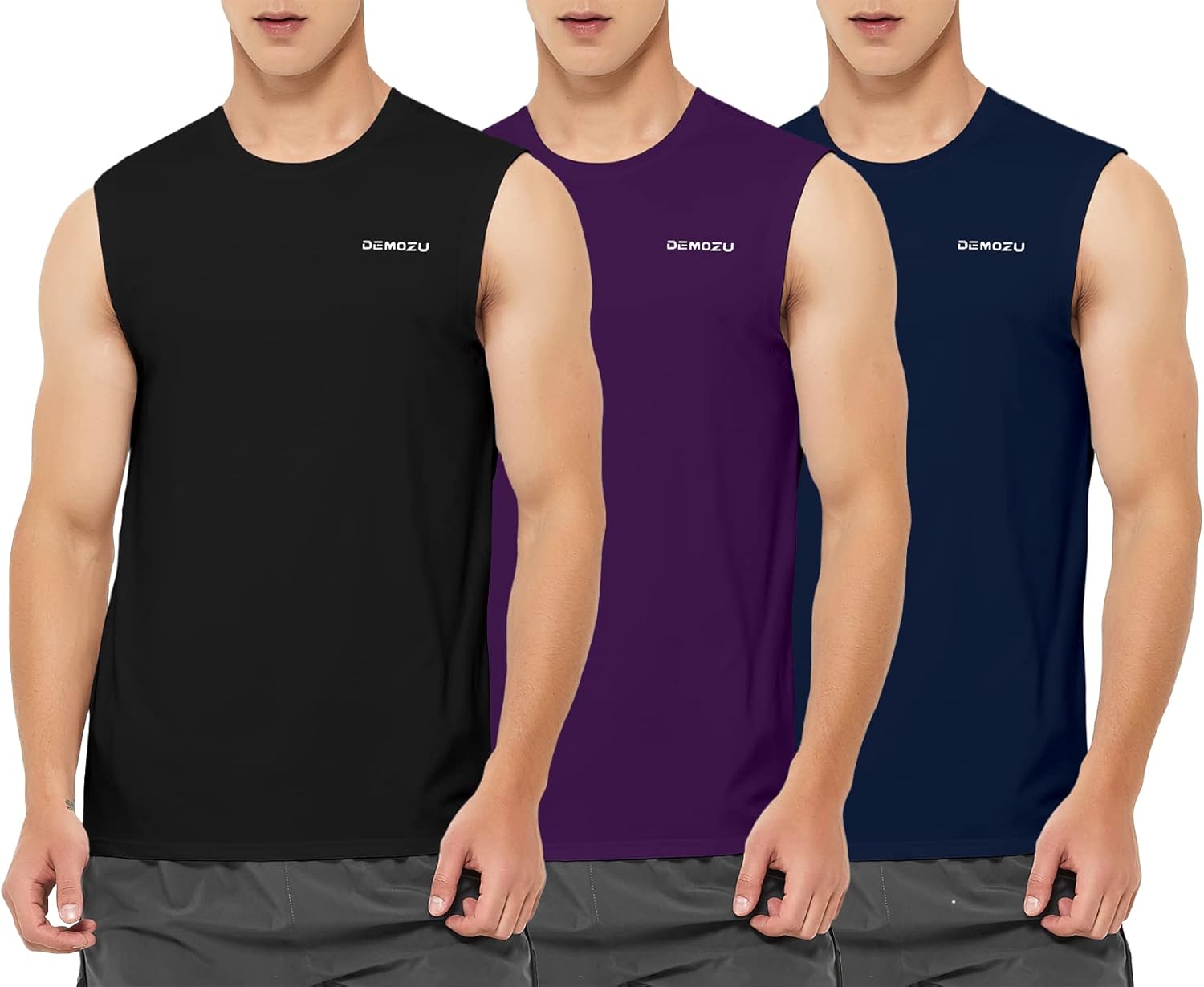 DEMOZU Men's Sleeveless Workout Shirt for Big and Tall Sizes