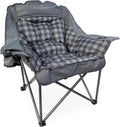 Black Sierra Oversized Camping Chair for Adults - Plush, Heavy Duty