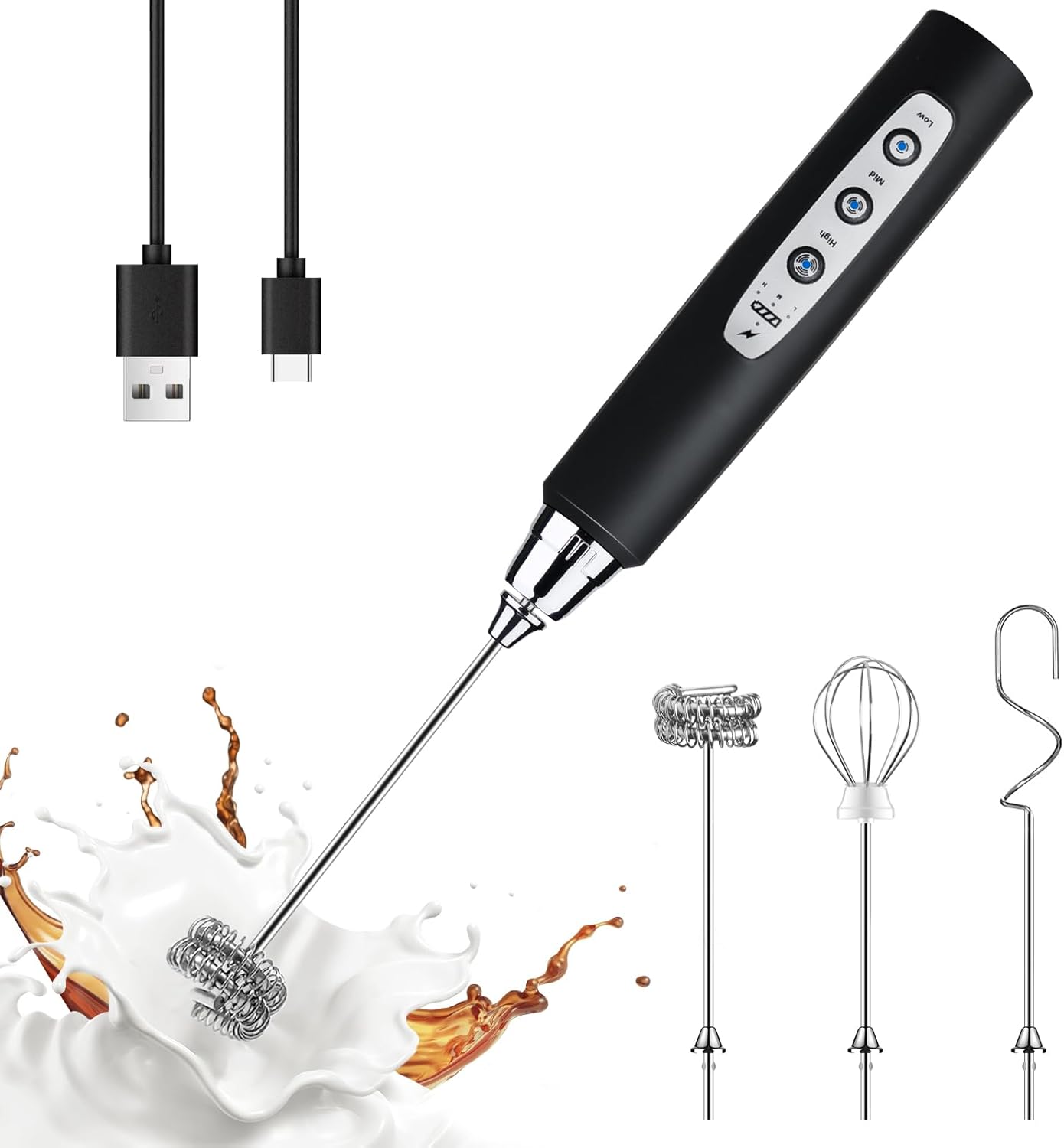 3 Speed Electric Milk Frother by YUSWKO