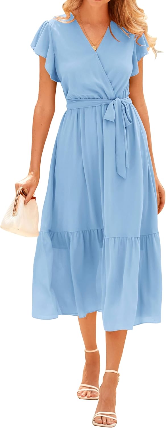 BTFBM Women Summer Bohemian Floral Midi Sun Dress for All Occasions