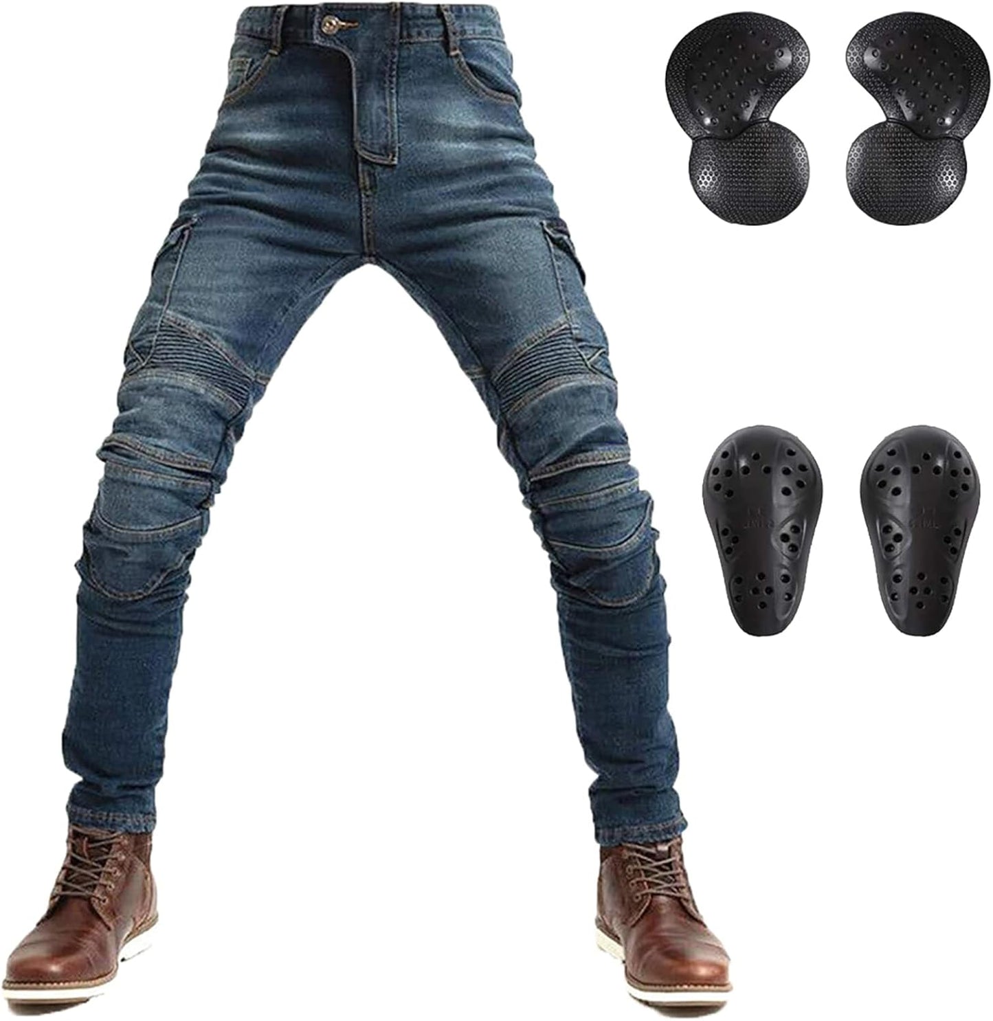 LOMENG Motorcycle Riding Jeans with CE Removable Armor for Men