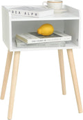MaxSmeo White Nightstand Small Bed Side Table - Space-Saving