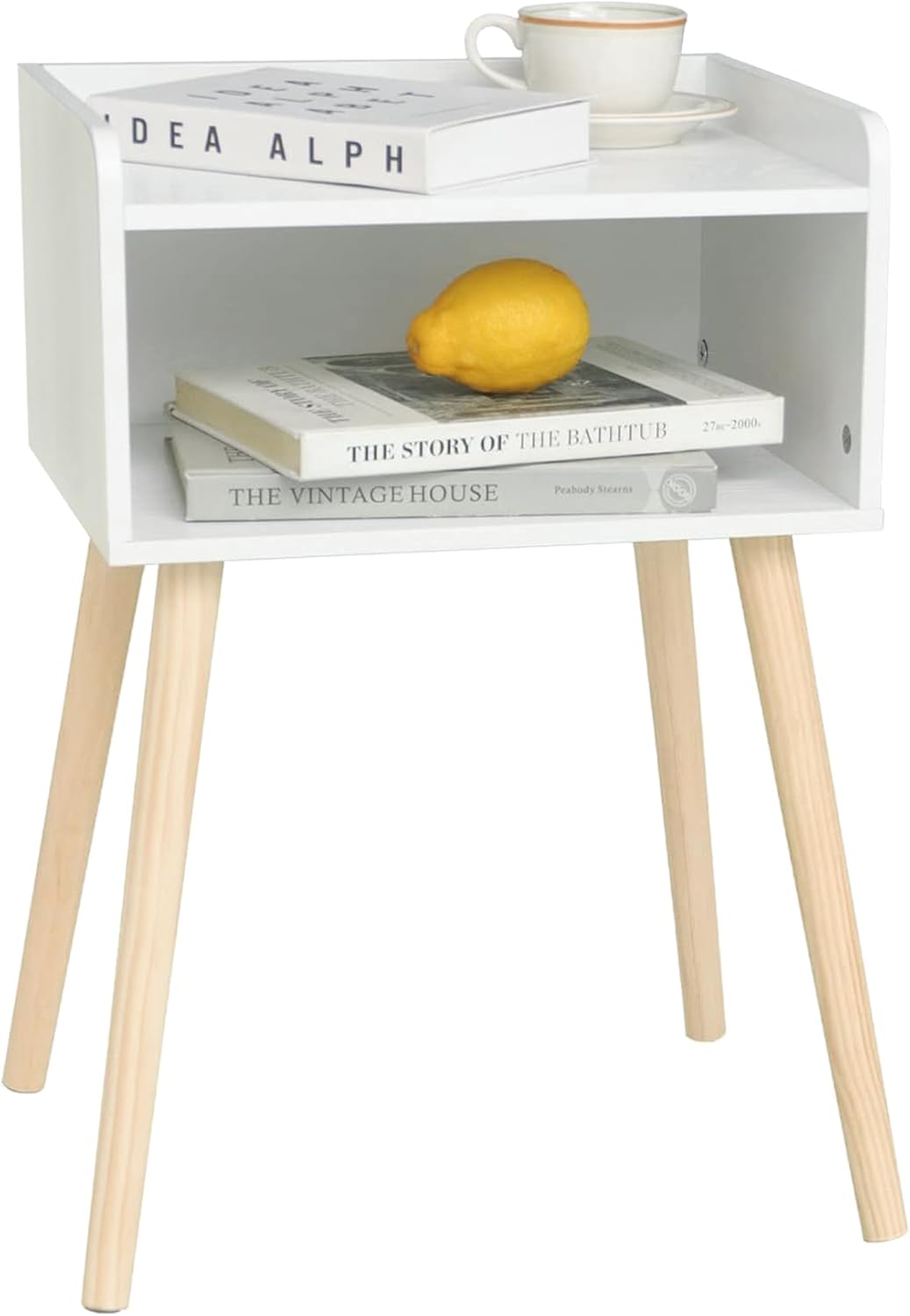 MaxSmeo White Nightstand - Stylish Small Bed Side Table