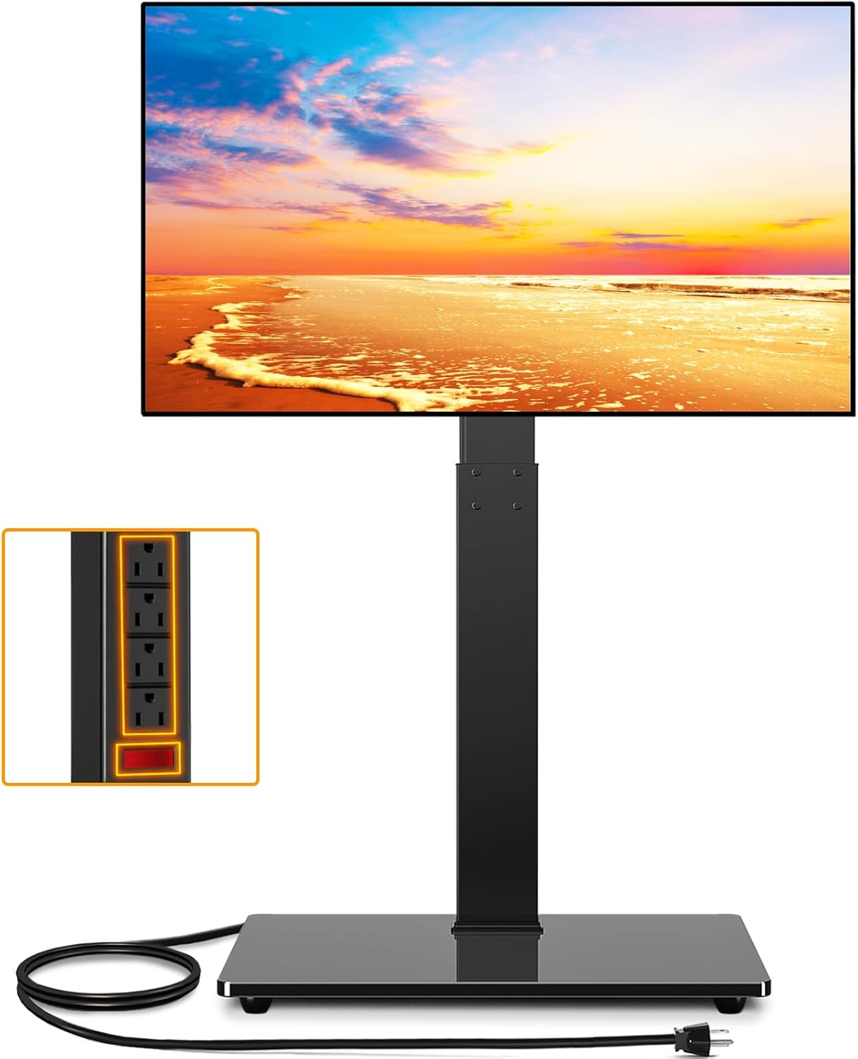 TAVR Floor TV Stand with Power Outlet for 32-75 inch TVs
