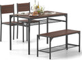 Tangkula 4-Piece Dining Table Set with Bench and Storage - Compact