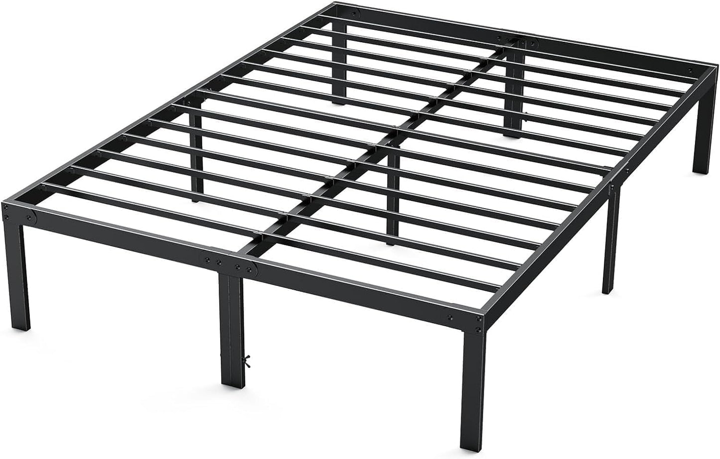 DUMOS Queen Size Platform Bed Frame with Steel Slat Support