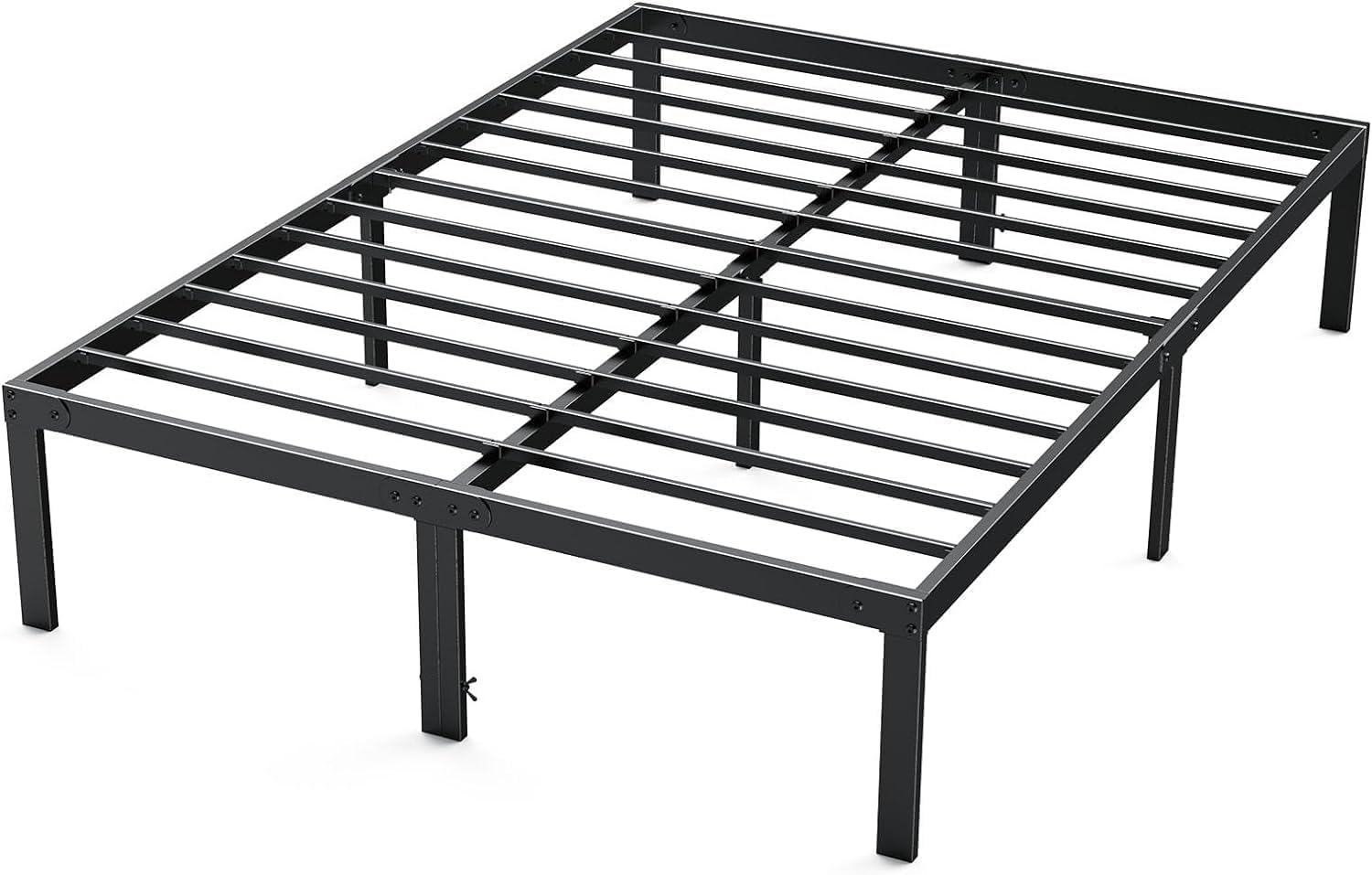 DUMOS Queen Size Platform Bed Frame with Steel Slat Support