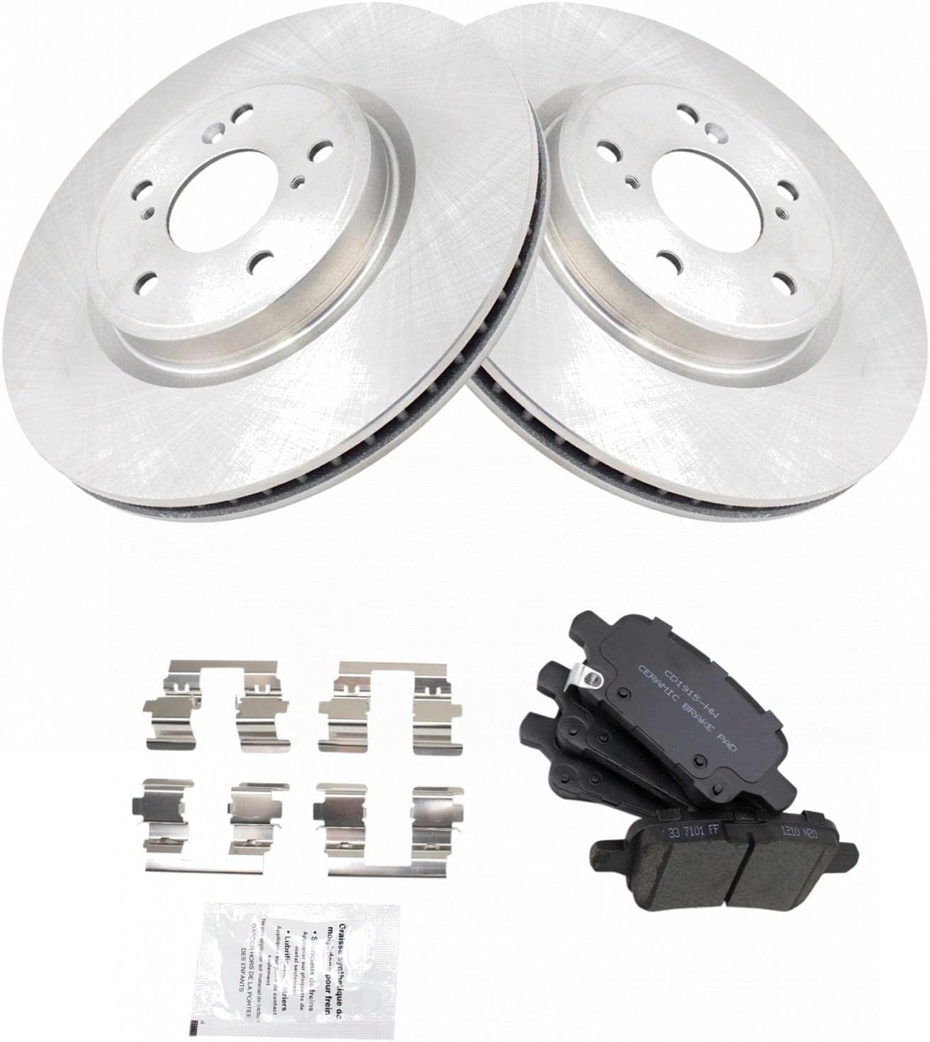 TRQ Front Brake Pad & Rotor Kit for 2017-2020 Honda CR-V