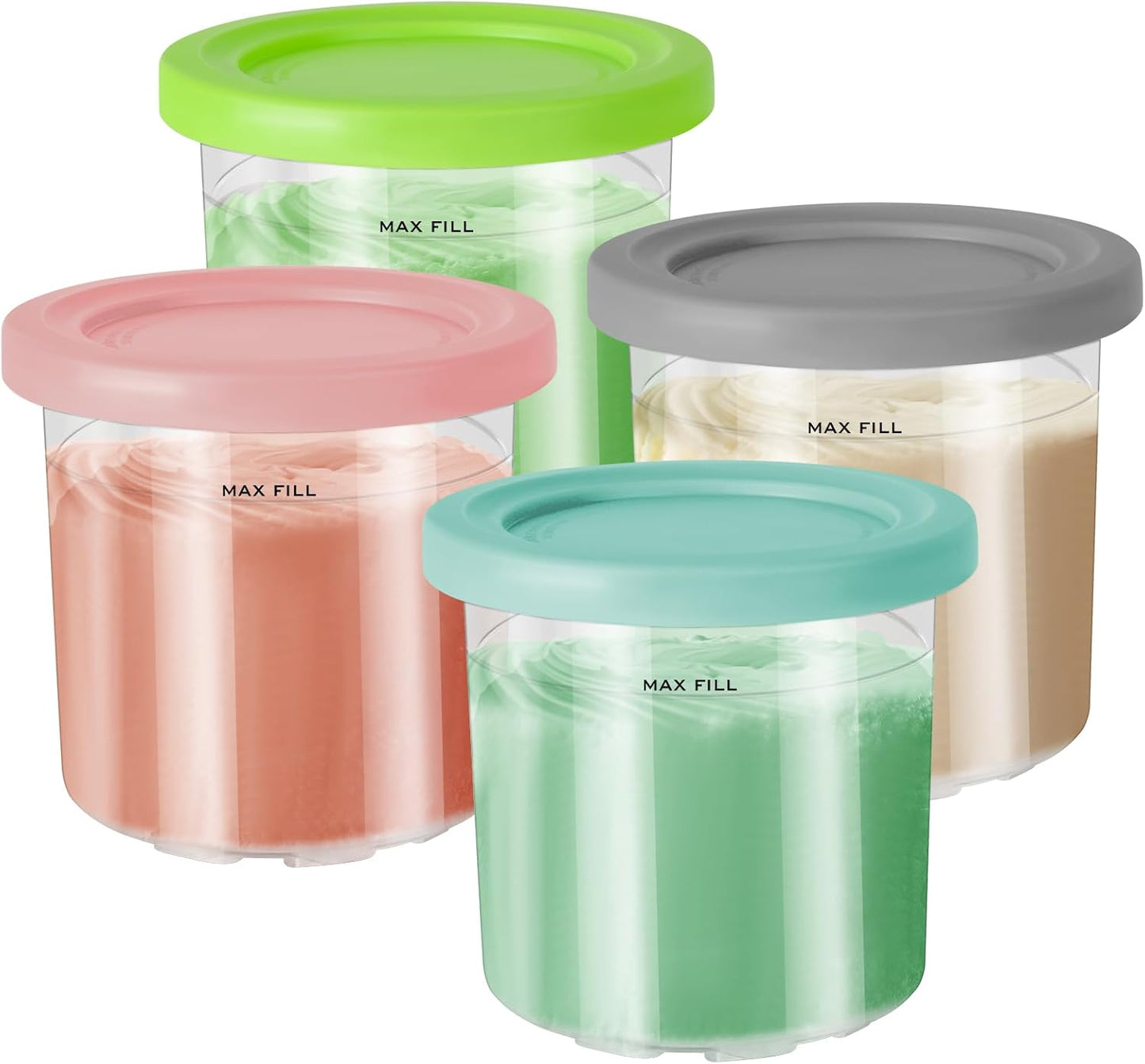 Saiveina Ice Cream Pint Containers - Ninja Creami Compatible