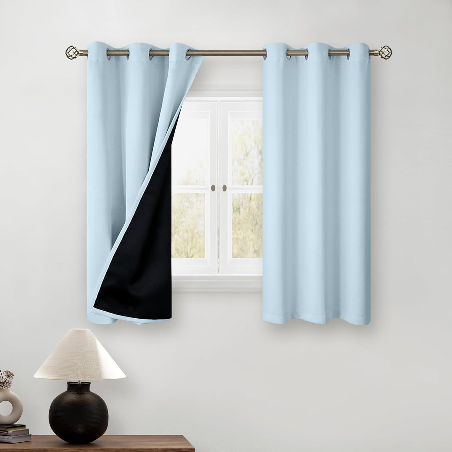 BGment Baby Blue 100% Blackout Curtains for Kids Bedroom