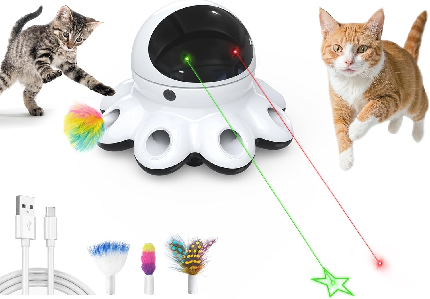 ORSDA Cat Laser Toy - 2-in-1 Interactive Fun for Kittens