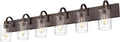 44.7 in Vanity Light 6-Light Farmhouse Sconce - Oil Rubbed Bronze