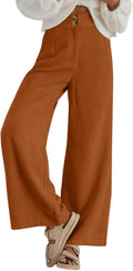 Sidefeel Corduroy Wide Leg Pants High Waisted - Casual Comfort