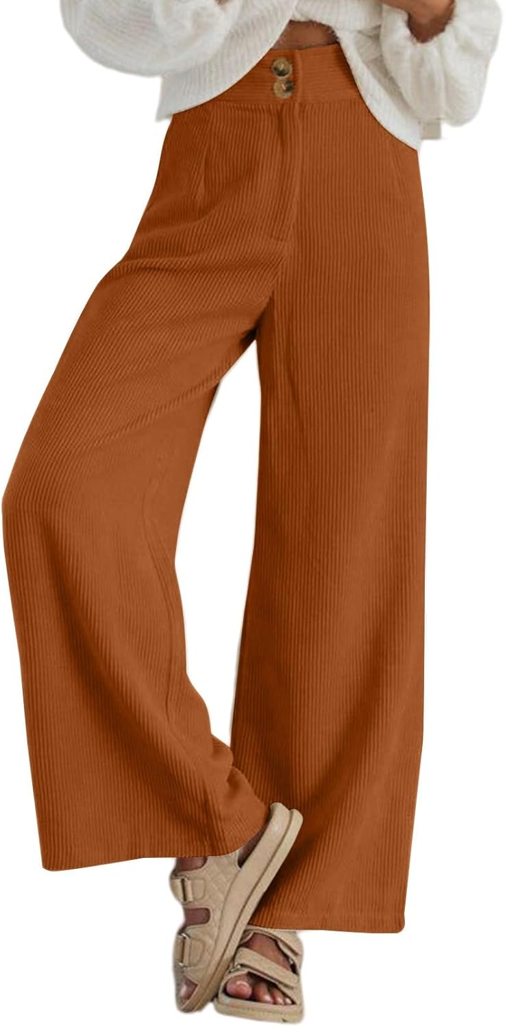 Sidefeel Corduroy Pants for Women: Stylish High Waisted Fit
