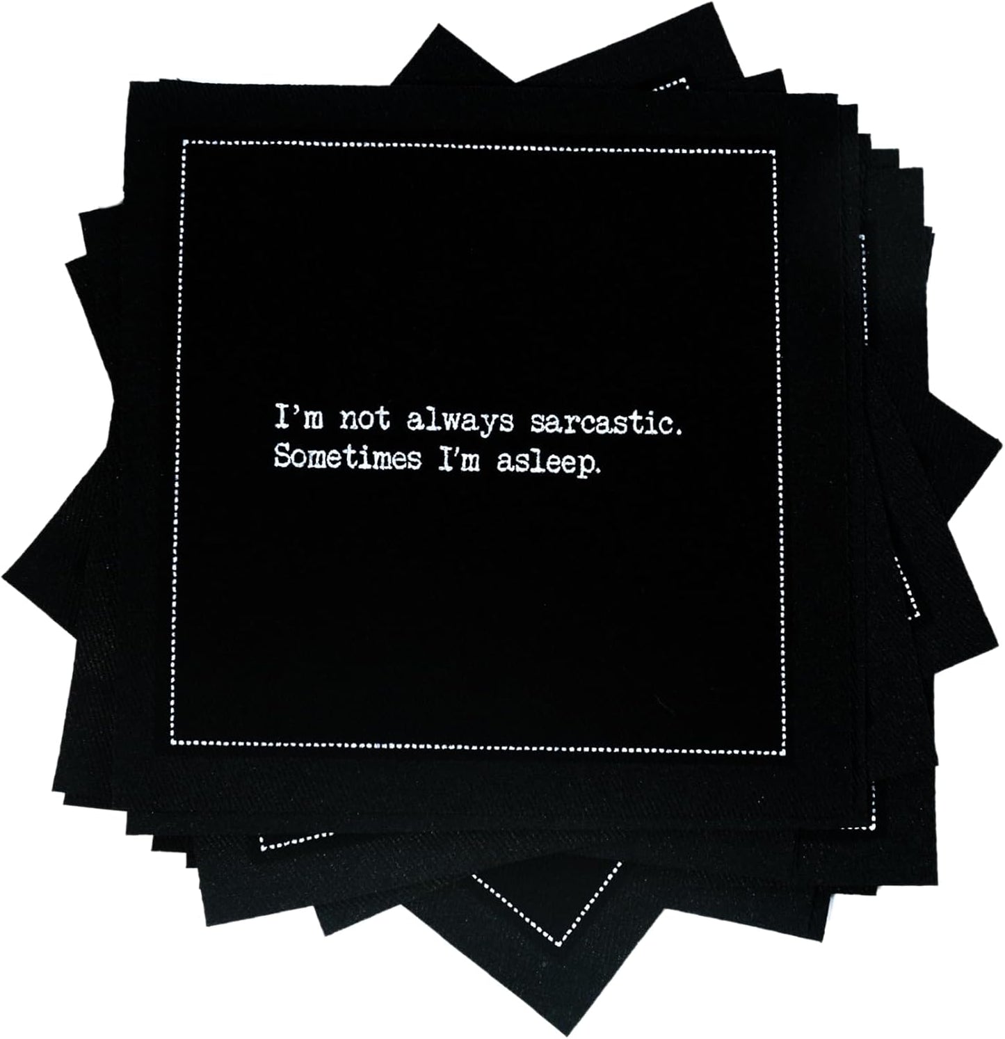 Snarky Quotes Black Cocktail Napkins - 50 Pack