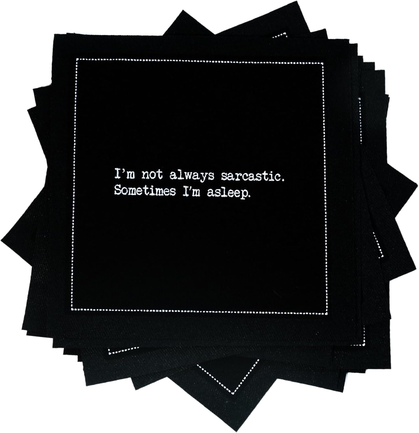 Snarky Quotes Black Cocktail Napkins - 50 Pack