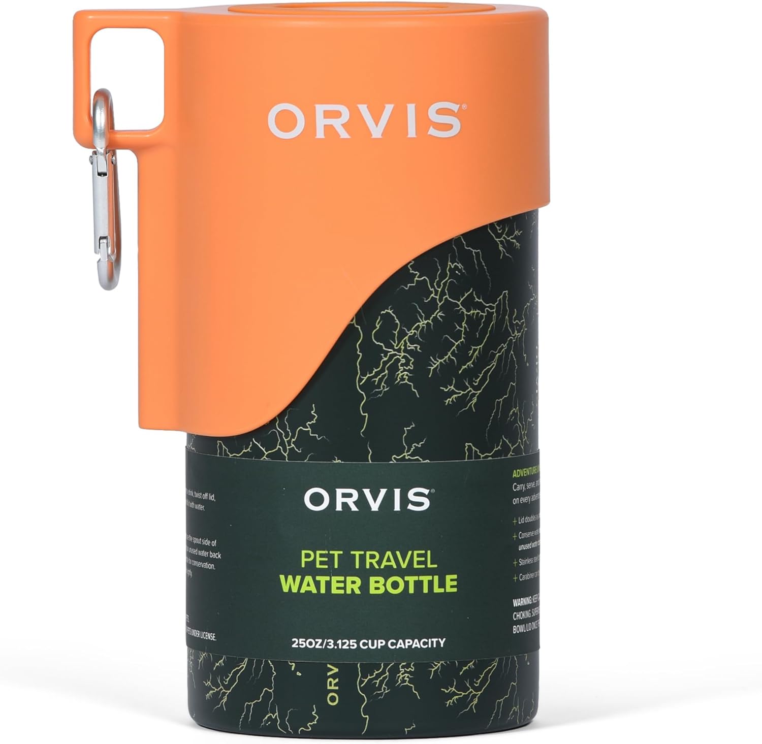 Orvis Dog Travel Water Bottle - Portable Pet Waterer with Bowl
