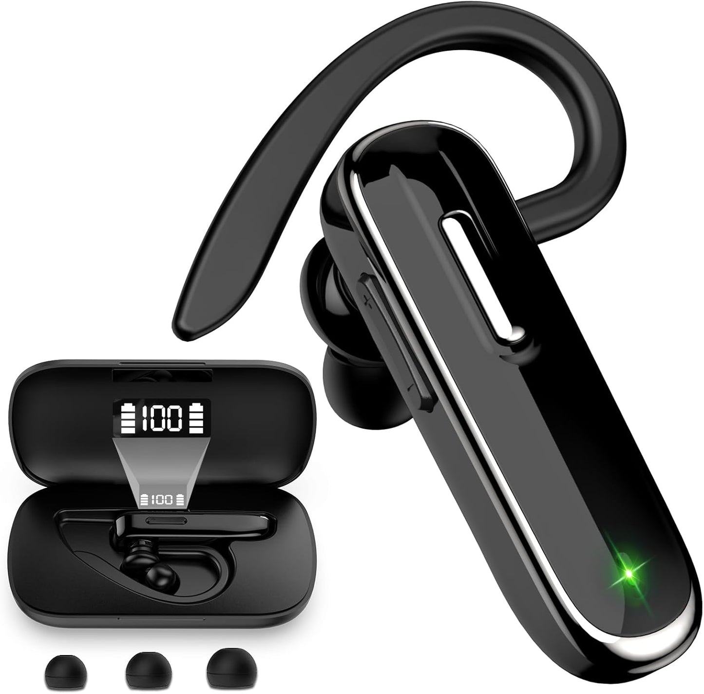 Bluetooth Earpiece with 96H Playtime for Business Calls