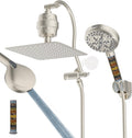 Hibbent All Metal 10ft Filtered Rainfall Shower Head Combo - High
