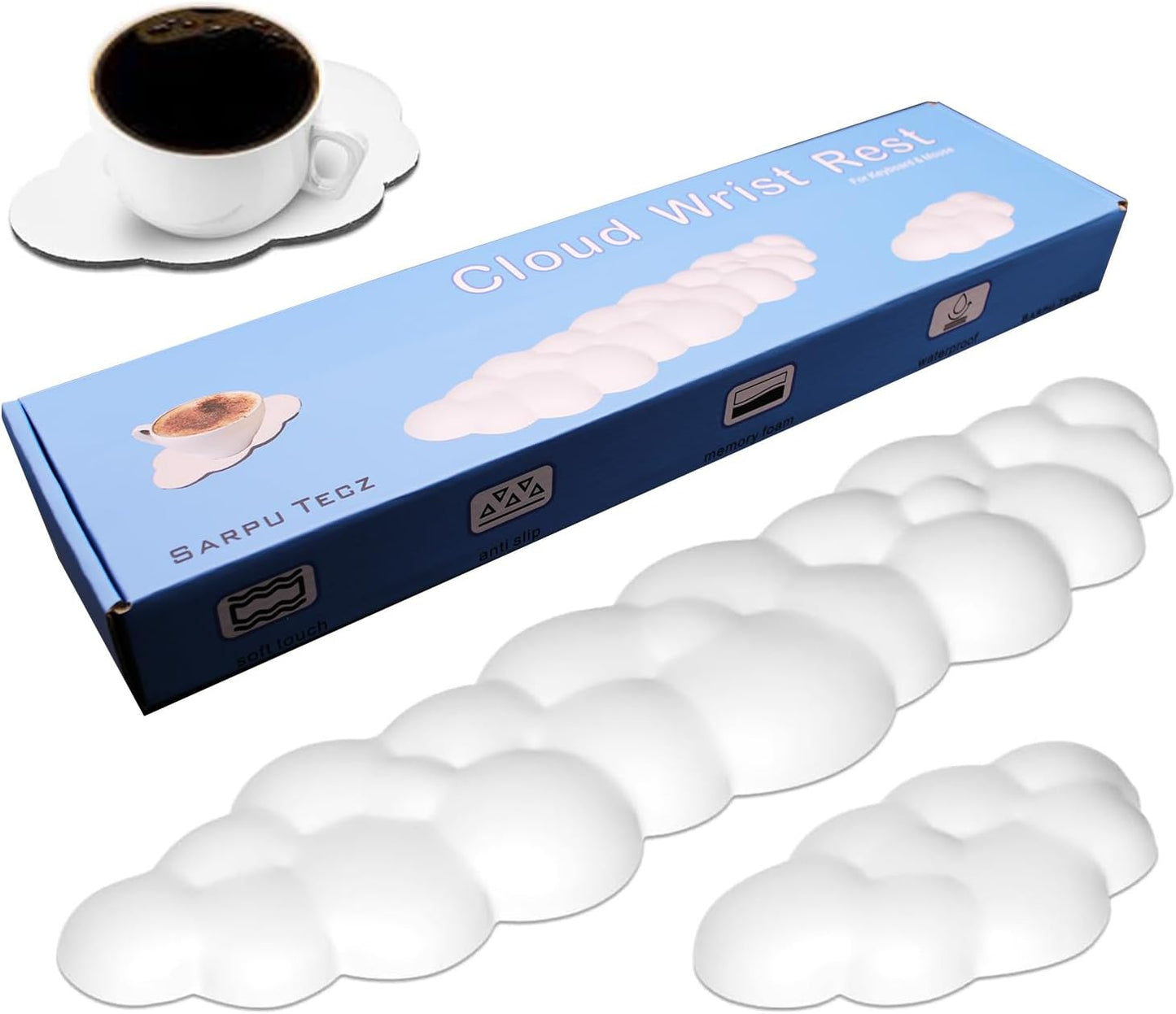 Soft Leather Memory Foam Wrist Rest Set