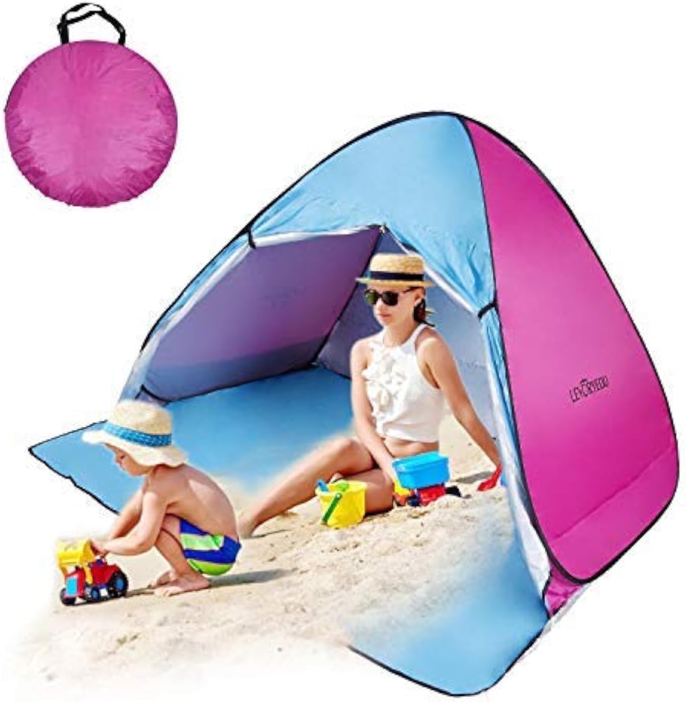 Instant UV Protection Pop Up Beach Tent for 3-4 People by B Brand