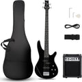 Ktaxon 4-String Bass Guitar Set: PJ Pickup, Maple Neck, Basswood Body
