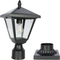 Solar Post Lamp Lights Metal and Glass - Dusk to Dawn Outdoor
